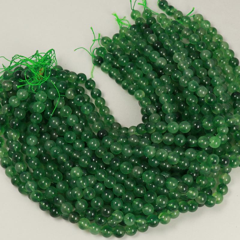 Gemstone Beads 10 mm, Dyed Jade Green Round Smooth,