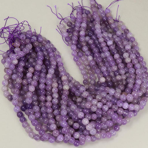 Gemstone Beads 8 mm, Dyed Jade Purple Round Smooth,