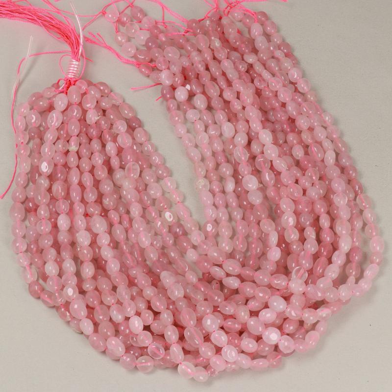 Gemstone Beads 10x8 mm, Quartz Rose Madagascar Nugget Smooth,