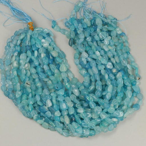 Gemstone Beads 10x8 mm, Aquamarine Nugget Smooth,