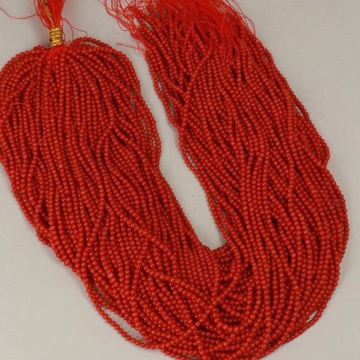 Gemstone Beads 2.5x3 mm, Coral Bamboo Red Round Smooth,