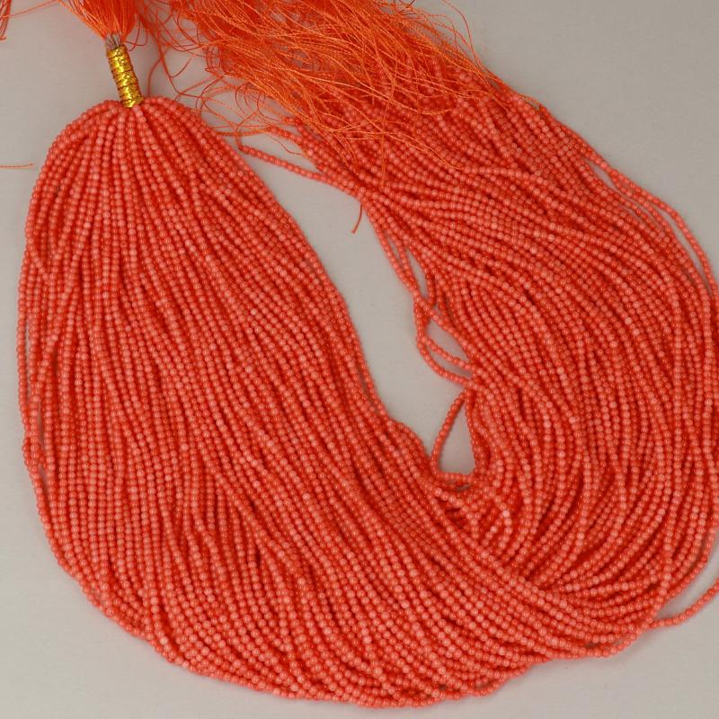 Gemstone Beads 2 mm, Coral Bamboo Momo Round Smooth,