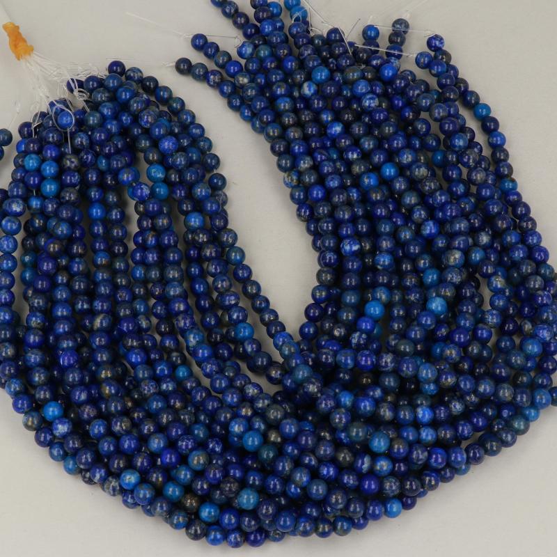 Gemstone Beads 6 mm, Lapislazzuli Round Smooth,