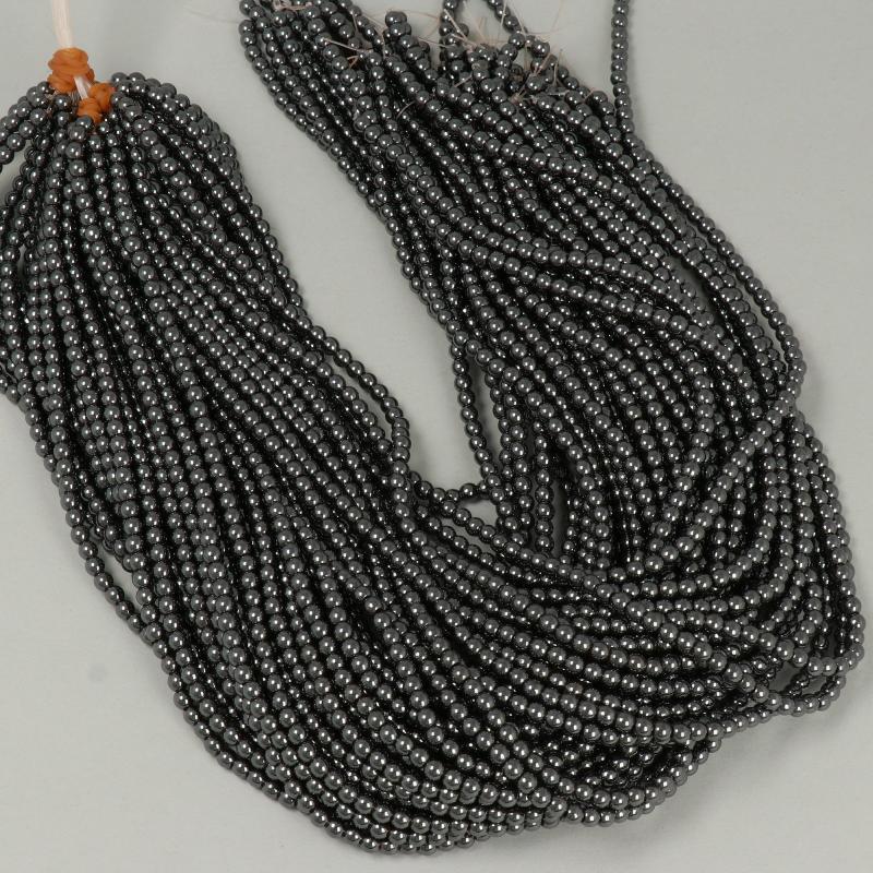 Gemstone Beads 4 mm, Hematite Round Smooth,