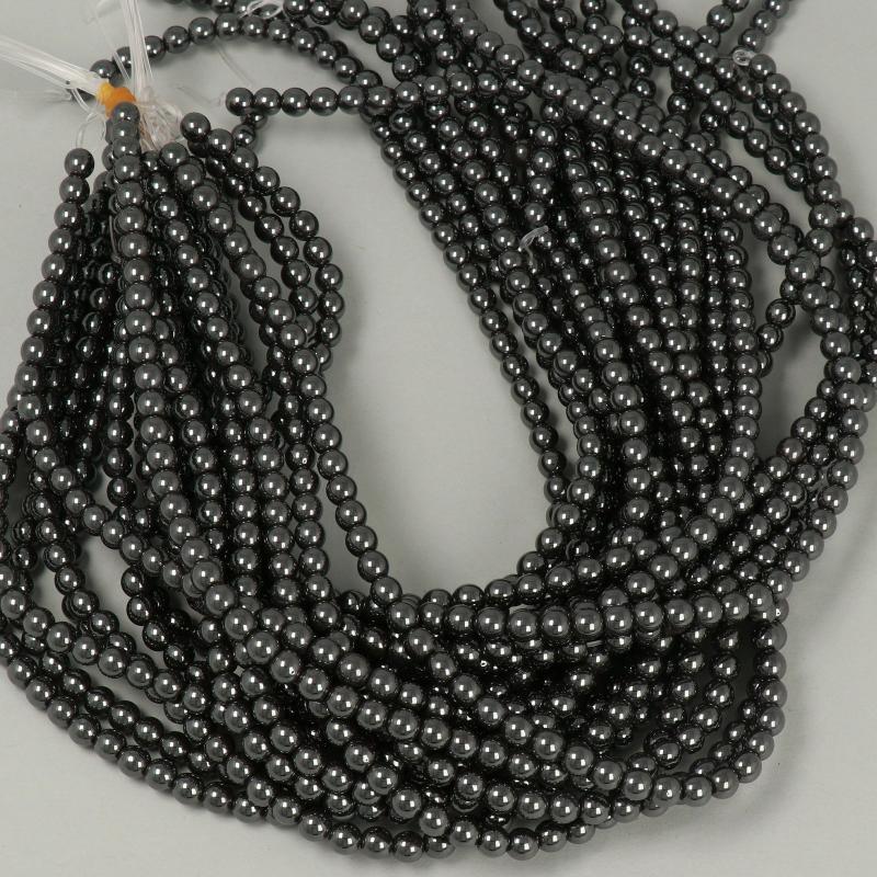 Gemstone Beads 6 mm, Hematite Round Smooth,