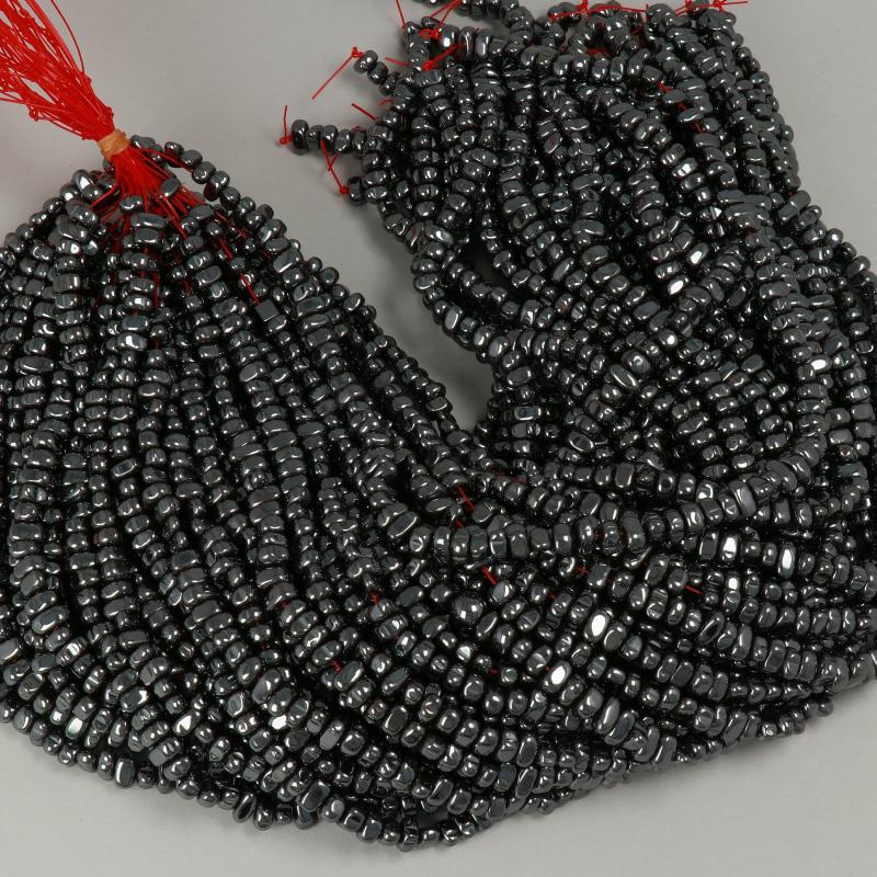 Gemstone Beads 8x5 mm, Hematite Nugget Smooth,
