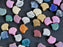 30 pcs Ginko Beads 7.5x7.5x3.4 mm, 2 Holes, Mega Mix, Czech Glass