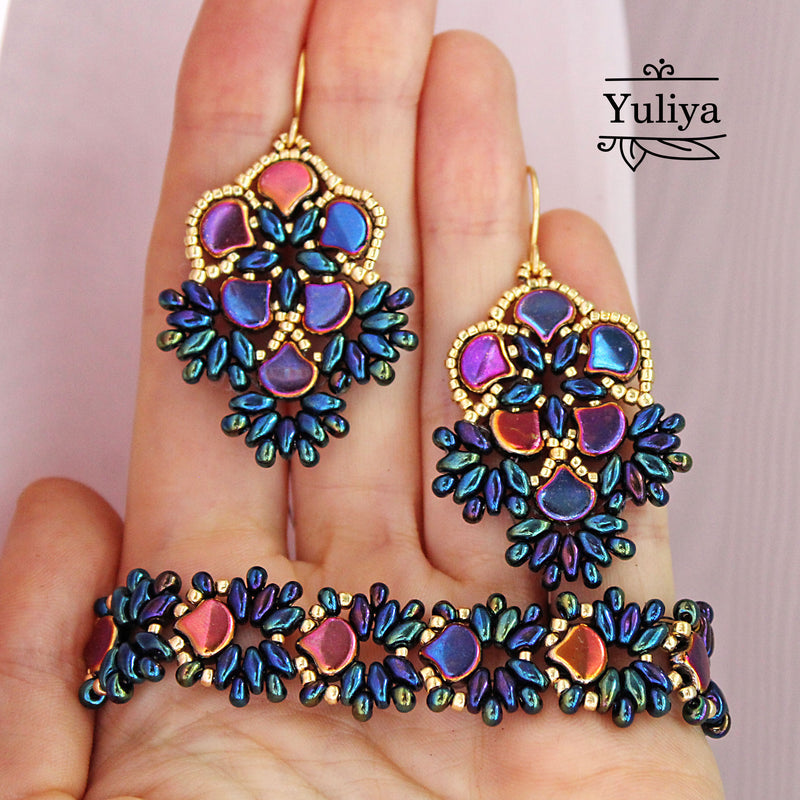 PDF Tutorial Jewelry Set “Flora” (with earrings)
