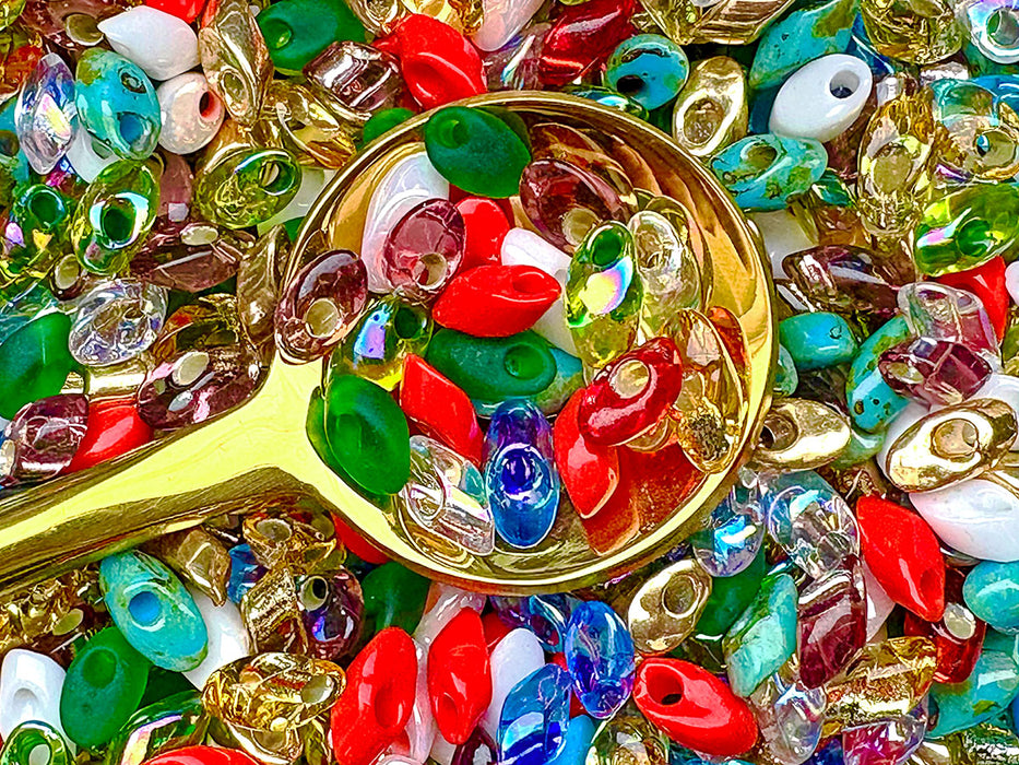 10 g Long Magatama Beads 4x7 mm, Mix, Miyuki Japanese Beads