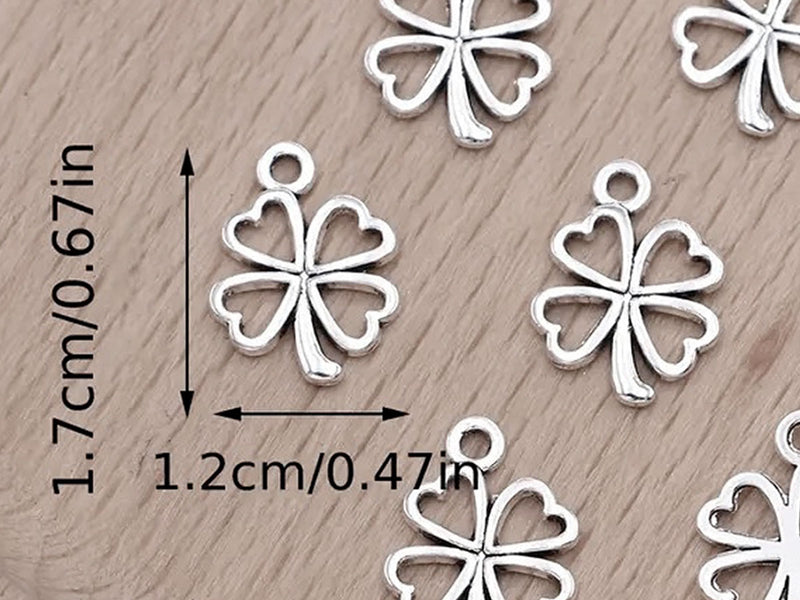 2 pcs Clover Charms Lucky Four Petals Clover 17x12 mm, Metal