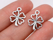 Clover Charms Lucky Four Petals Clover 17x12 mm, Metal