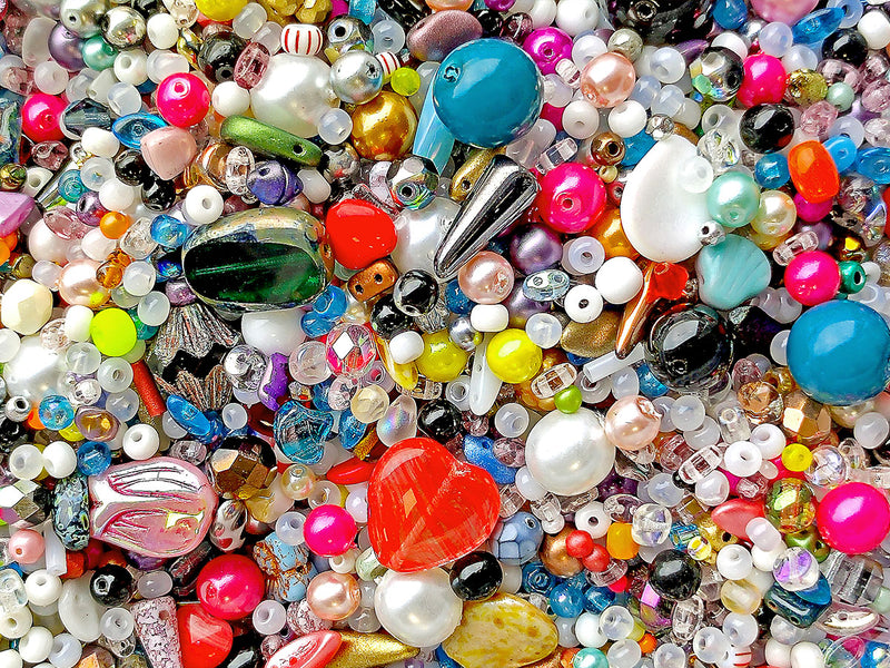 40 g Mix Glass Beads Bad Quality, Different Shapes and Sizes