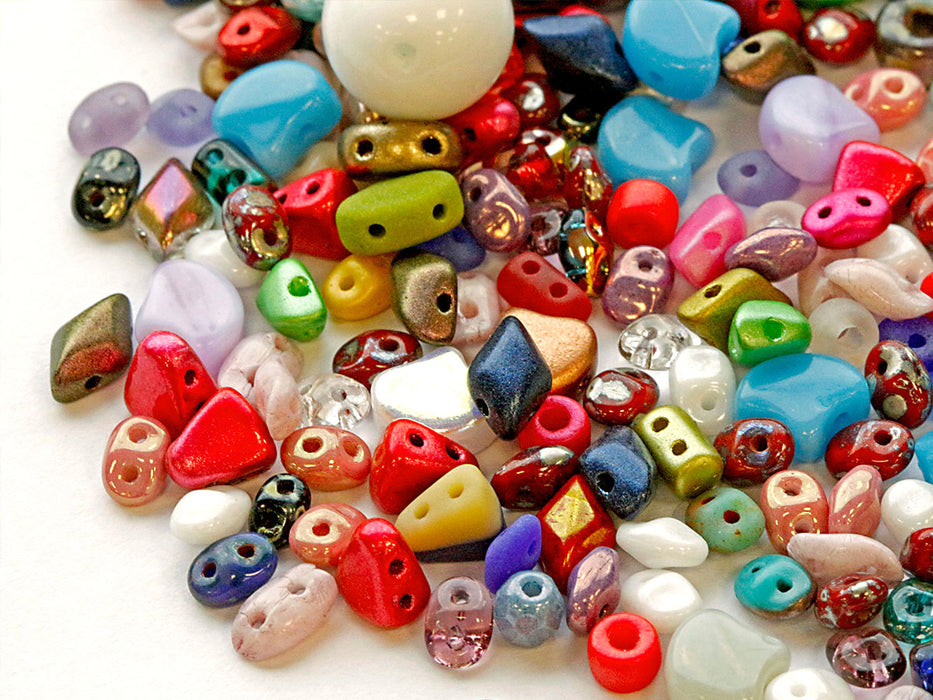 40 g Mix all MATUBO Beads , Different Shapes and Sizes, Czech Glass