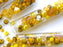 35 g Glass Bead Mix , Jonquil Yellow Goldenrod, Czech Glass