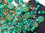 35 g Glass Bead Mix , Light Green Sea, Czech Glass