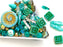 35 g Glass Bead Mix , Light Green Sea, Czech Glass