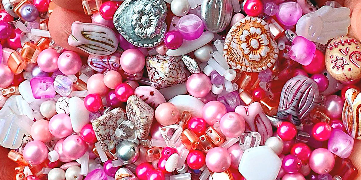 65 g (2,29 oz) Unique Mix of Czech Glass Beads for Jewelry Making