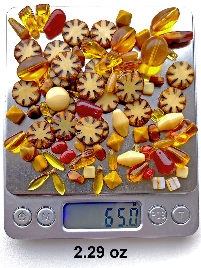 65 g Unique Mix of Czech Glass Beads for Jewelry Making, Beads & Bead assortments , Сappuccino, Czech Glass