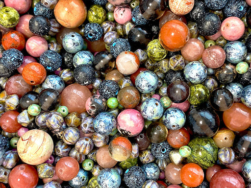 Exclusive Multicolored Czech Glass Beads Mix 1 mm, Stone Inspiration, Czech Glass