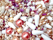Exclusive Multicolored Czech Glass Beads Mix , Pink Cloud, Czech Glass