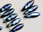 25 pcs Dagger Beads 5x16 mm, Jet AB Stripes, Czech Glass