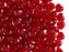 50 pcs Heart Pressed Beads, 6mm, Ruby Transparent, Czech Glass