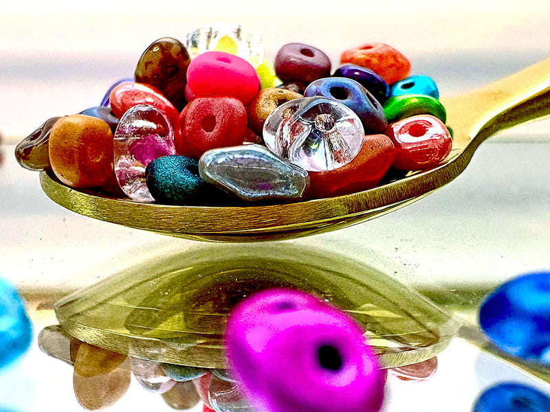 20 g 2-hole SuperDuo™ Seed Beads, 2.5x5mm, Mix, Czech Glass