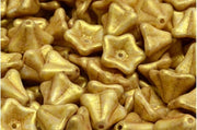 Petunia Flower Beads 8x13 mm, Alabaster Herbs Spices Curry, Czech Glass