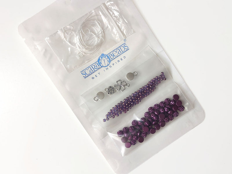 1 pc Set of Rosetta 2-hole Cabochons, Round Beads and Pendats , Pastel Bordeaux and Crystal Dark Vega Luster, Czech Glass