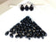 30 pcs Teardrop Glass Beads, 6x9mm, Jet Black, Czech Glass