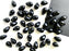 30 pcs Teardrop Glass Beads, 6x9mm, Jet Black, Czech Glass