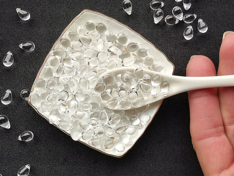 30 pcs Teardrop Beads 6x9 mm, Crystal Clear, Czech Glass