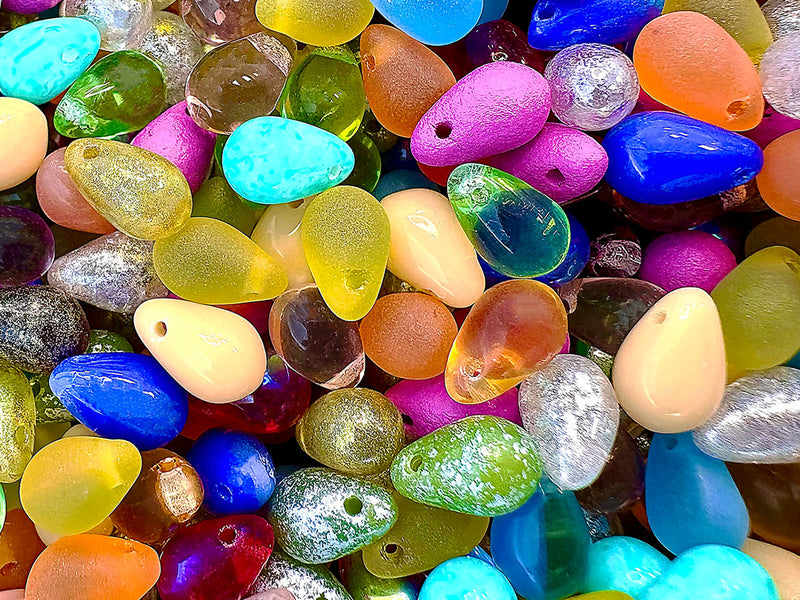 30 pcs Teardrop Beads 6x9 mm, Color Mix, Czech Glass
