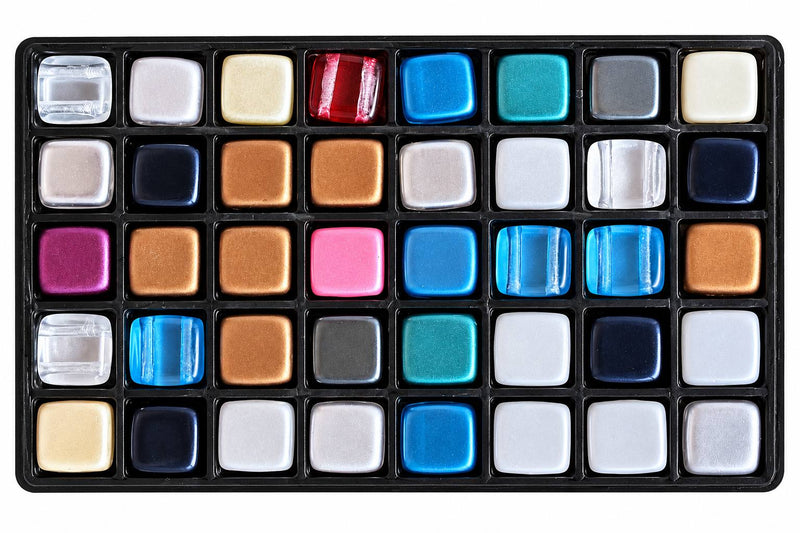 150 pcs Tile Beads 6x6 mm, 2 Holes, Mix, Czech Glass