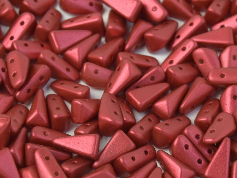 Vexolo® beads 5x8 mm, 2 Holes, Lava Red, Czech Glass