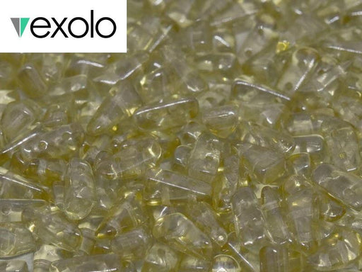 Vexolo® beads 5x8 mm, 2 Holes, Crystal Champagne Luster, Czech Glass