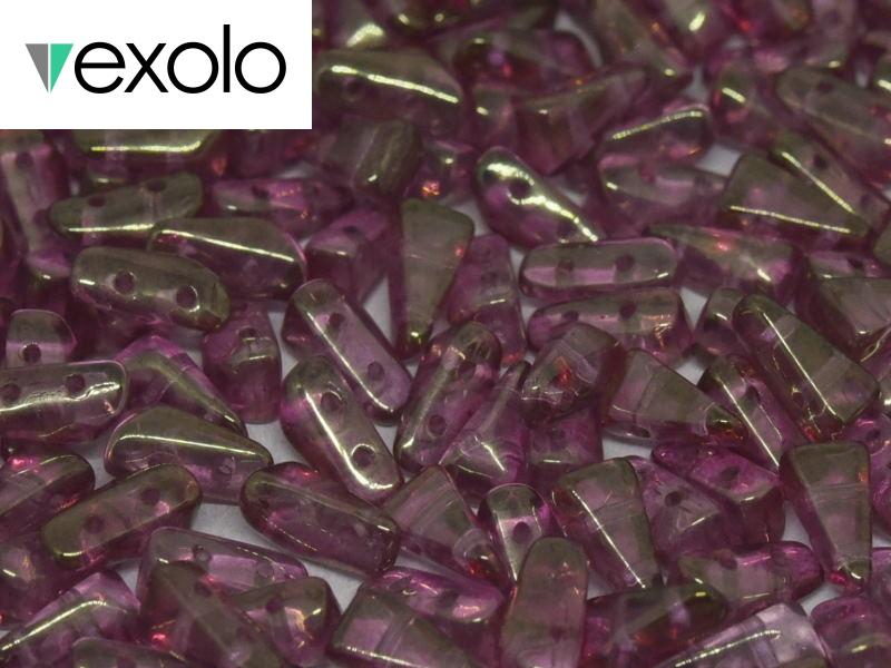 Vexolo® beads 5x8 mm, 2 Holes, Crystal Red Luster, Czech Glass