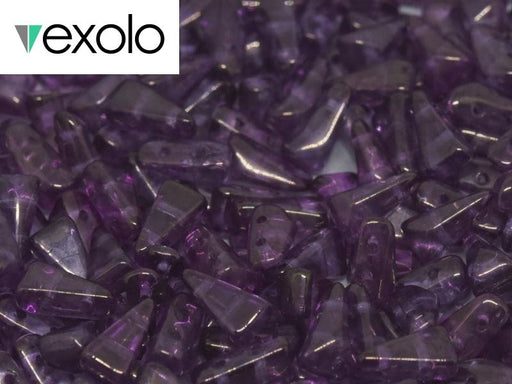 Vexolo® beads 5x8 mm, 2 Holes, Crystal Lila Vega Luster, Czech Glass