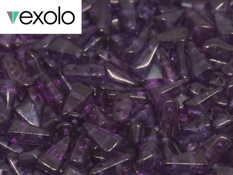 Vexolo® beads 5x8 mm, 2 Holes, Crystal Lila Vega Luster, Czech Glass