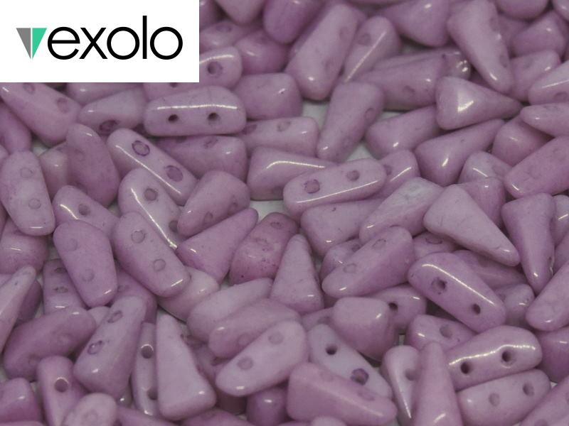 Vexolo® beads 5x8 mm, 2 Holes, Alabaster Lila Luster, Czech Glass