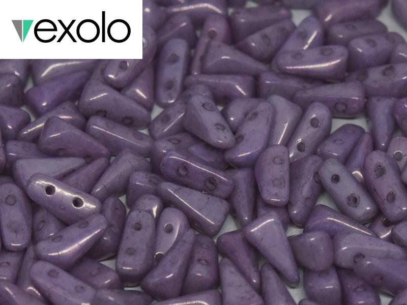 Vexolo® beads 5x8 mm, 2 Holes, Alabaster Lila Vega Luster, Czech Glass