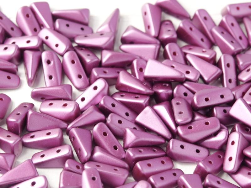 Vexolo® beads 5x8 mm, 2 Holes, Alabaster Pastel Burgundy, Czech Glass