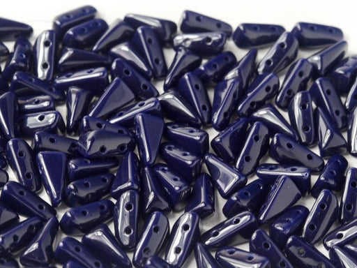 Vexolo® beads 5x8 mm, 2 Holes, Opaque Dark Blue, Czech Glass