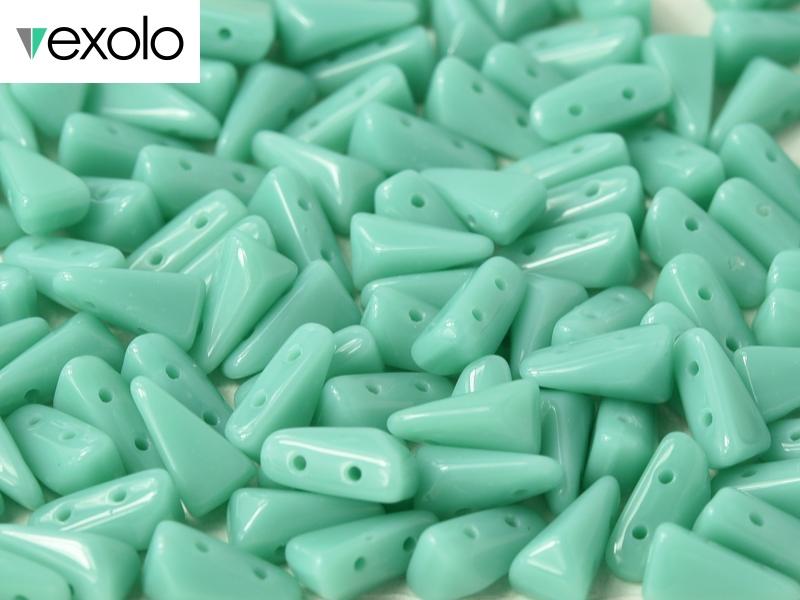 Vexolo® beads 5x8 mm, 2 Holes, Jade, Czech Glass