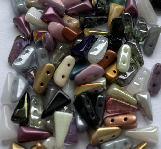 Vexolo® beads 5x8 mm, 2 Holes, Mix, Czech Glass