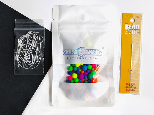 Kit for creating DIY jewelry / set for creativity, beading bracelets, Neon Colors