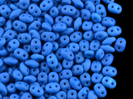 10 g 2-hole SuperDuo Seed Beads, 2.5x5mm, NEON Blue (UV Active), Czech Glass