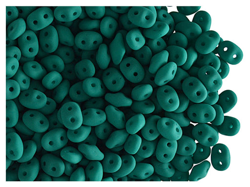 10 g 2-hole SuperDuo Seed Beads, 2.5x5mm, NEON Emerald (UV Active), Czech Glass