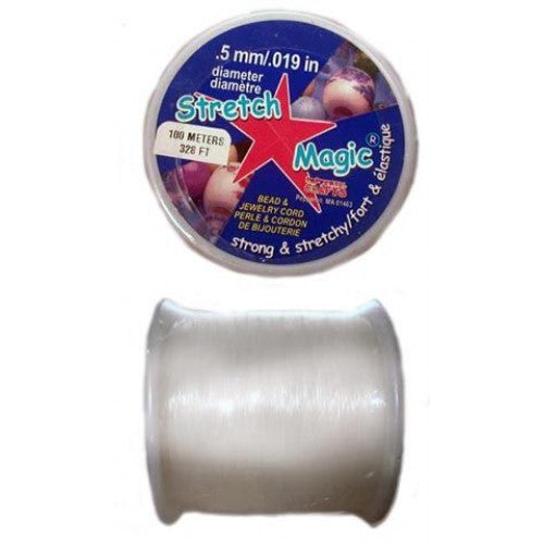 1 pc Beadsmith Stretch Magic Rubber, 0.5mm (0.02inch) x 5m (5.4yd), Transparent
