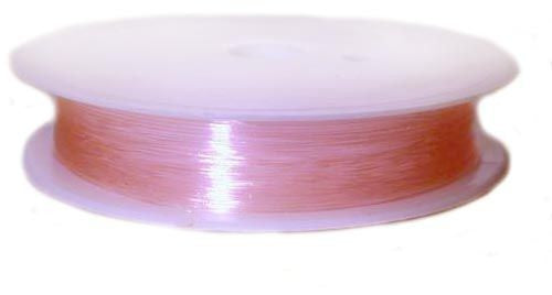 1 pc Elastic Rubber Cord, 0.6mm (0.02inch) x 18m (19.7yd), Light Pink